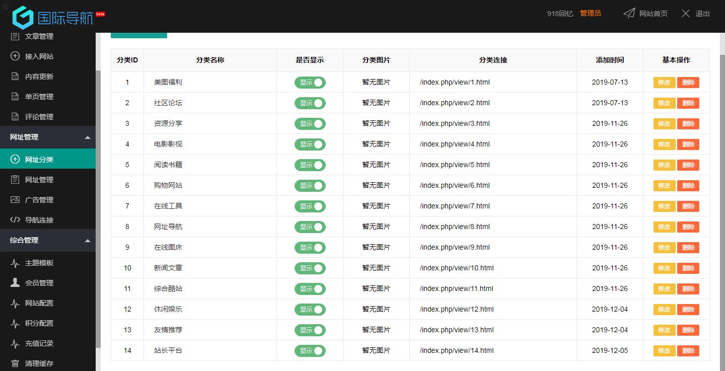 【全网首发】918国际导航免费分享一款简洁模板+整站程序+数据打包  第3张