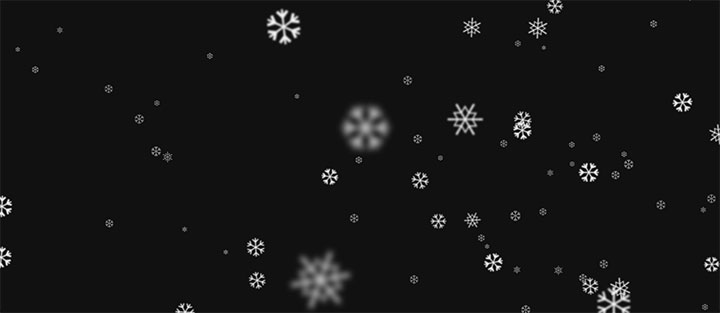  JQuery 3D snowflake falling scene animation based on html 5