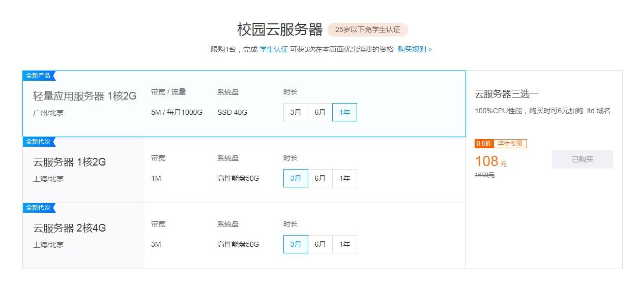  Tencent Cloud can purchase 2h4g6m lightweight server for 4 years when it is under 35 years old!